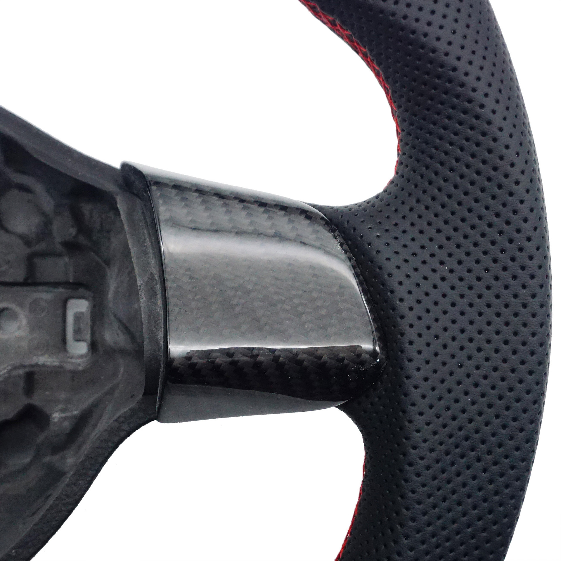 Suitable for Volkswagen Golf 6 Golf Mk6 Carbon Fiber Semi-Perforated Red Line Dual Red Centering Mark Steering Wheel