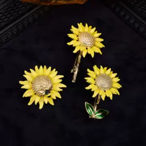 Sunflower Brooch, a Light Luxury Fashion Accessory That Won Top Honors, Sunflower Pin, Plant Enamel Brooch Wholesale