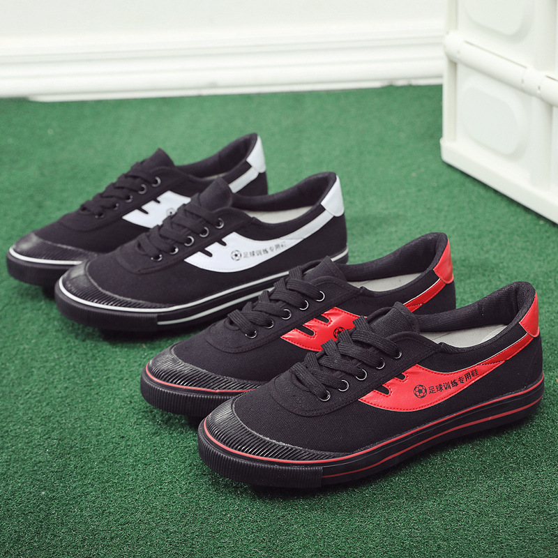 New style football shoes men's and women's football shoes men's and women's football training shoes non-slip wear-resistant rubber nails canvas football shoes