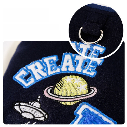 Pet baseball uniform knitted cardigan kitten clothes spring and autumn dog and kitten Teddy Bichon traction sweater