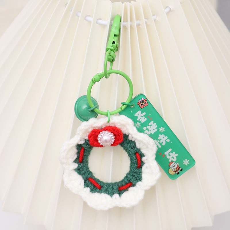 国境を越えた人気の手作りかぎ針編みクリスマスニット人形サンタクロースペンダントクリスマスギフトウールボックス|undefined