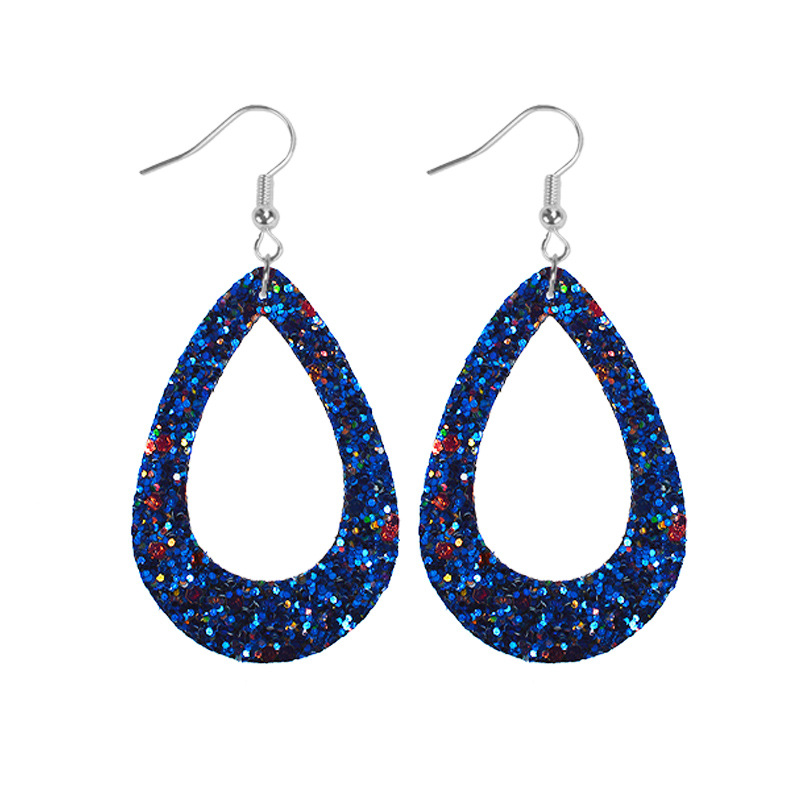 1 Pair Simple Style Geometric Water Droplets Pu Leather Drop Earrings display picture 3
