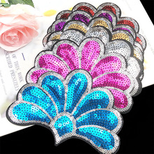 新款现货刺绣亮片布贴DIY绣花珠片扇子面具配饰服装辅料花边lace