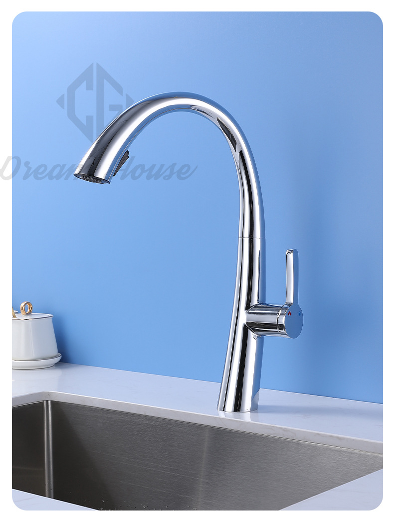 The designer's same style faucet kitchen pull-out faucet, all-copper dual-mode water outlet, 304 stainless steel cold and hot water undefined