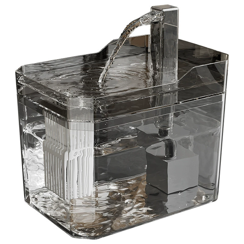 Кормушка для кошек (Diamond) — автоматическая циркуляция воды, USB или подключение к сети, прозрачная 16.5×11.5×12 см