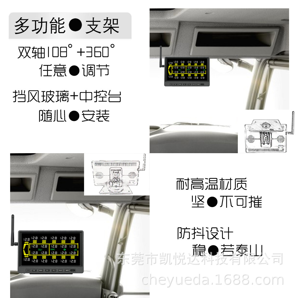 Tpms Truck Bus Fire Truck Operating Vehicle Mining Vehicle External Tire Pressure Detection Tire Pressure Monitor 22 Wheels