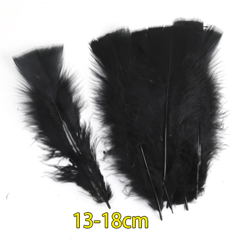 Plumas negras al por mayor diy materiales hechos a mano bolsas accesorios accesorios para niños jardín de infantes creativo curso de arte