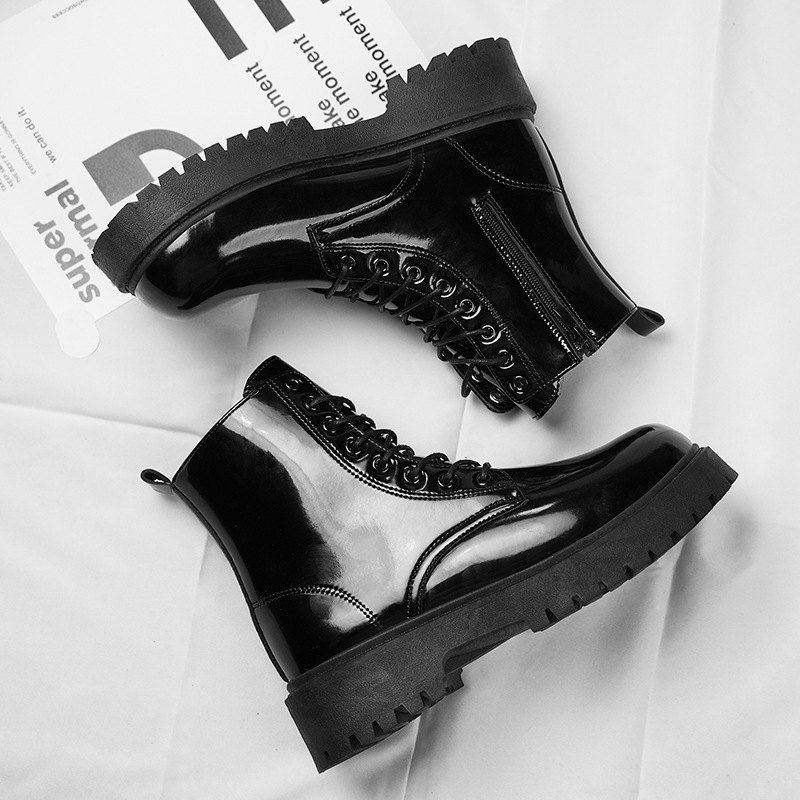 Botas de estilo británico Martin para hombres de otoño nuevas tendencias ins impermeables botas de herramienta pareja coreana zapatos de cuero casuales de alta altura