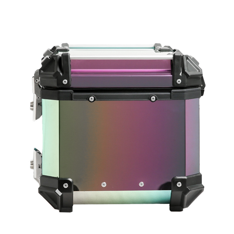 Color chapado láser 45L/65L/80L/100L galvanizado espejo de motocicleta caja trasera de aleación de aluminio personalizado