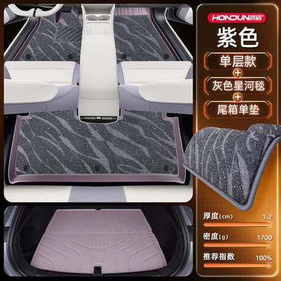 Ev Car Modified Interior – Modelə uyğun ayaqaltı - 212t01-mg42026-model-package-model-purple-tpe-gray-galaxy-blanket-tail-box-single-pad