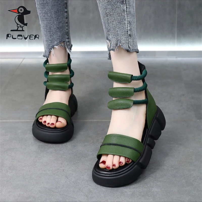 Red sandálias de mujer 2024 muffin de verano muffins zapatos de mujer antideslizantes ligeras sandalias de estudiantes suaves