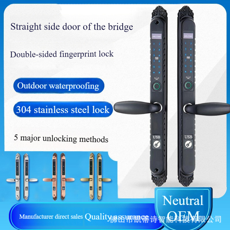 Fingerprint double-sided combination lock villa courtyard