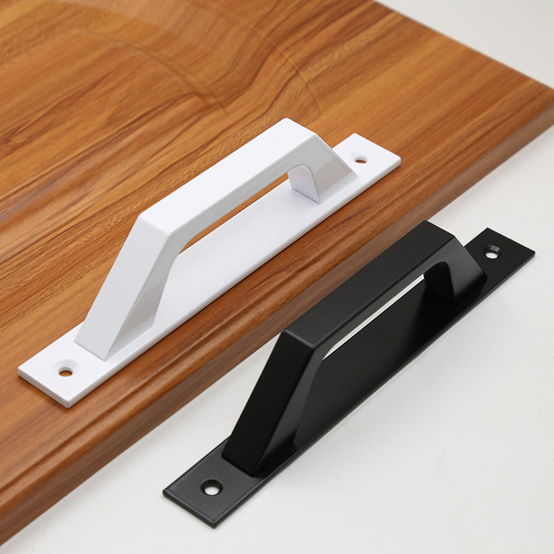 Cross-border sliding barn door handle non-perforated open door handle sliding door sliding door handle door and window handle black