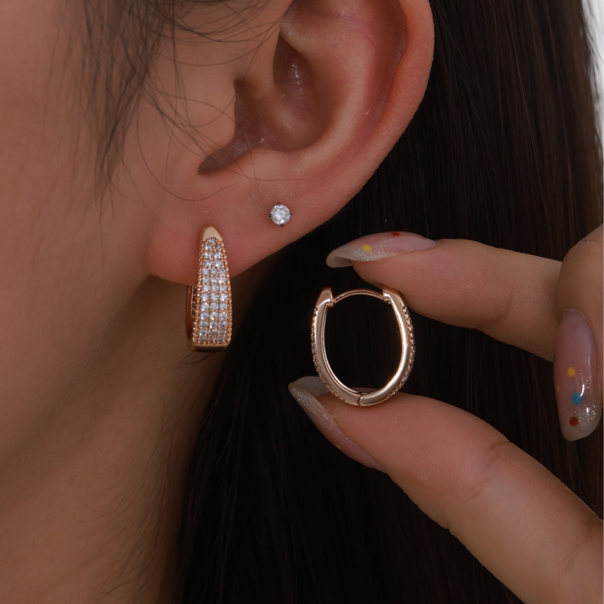 Xuping nicho de diseño transfronterizo de Europa y Estados Unidos elíptico geometría micropantalón pendientes de piedra pendientes de moda para mujeres