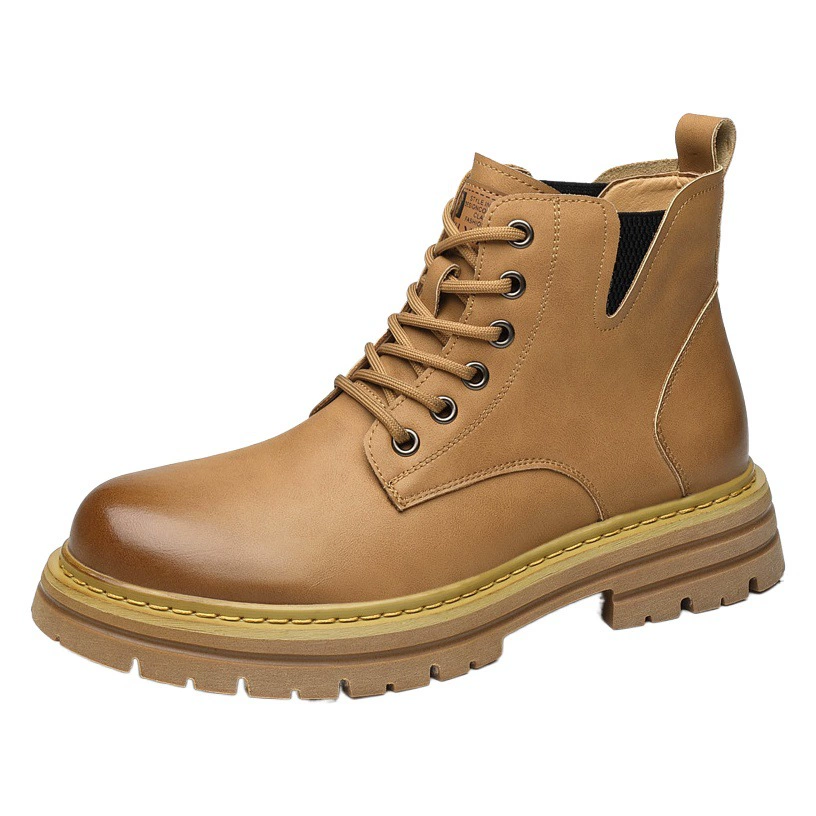 Большие желтые сапоги мужские осенние и зимние бархатные толстые сапоги Martin сапоги ретро повседневные сапоги пустыни мужские волосы