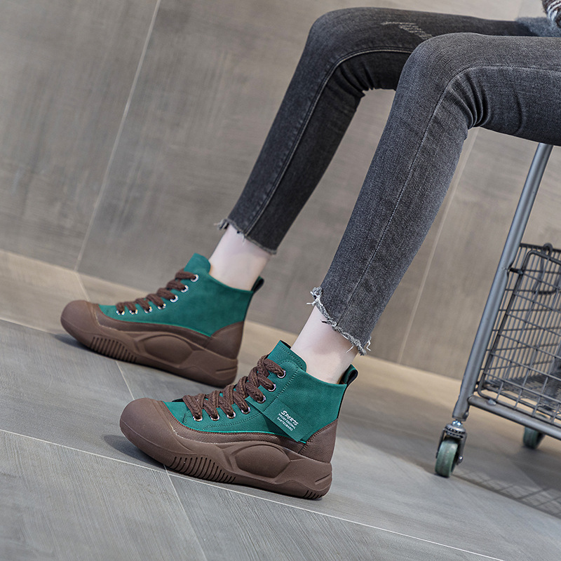 Internet Celebrity Martin Boots Women's Shoes 2026 Autumn New Thick-Soled Height-Increasing Short Boots High-Top Casual Shoes Retro British Style Internet Celebrity Martin Boots Women's Shoes 2026 Autumn New Thick-Soled Height-Increasing Short Boots High-Top Casual Shoes Retro British Style