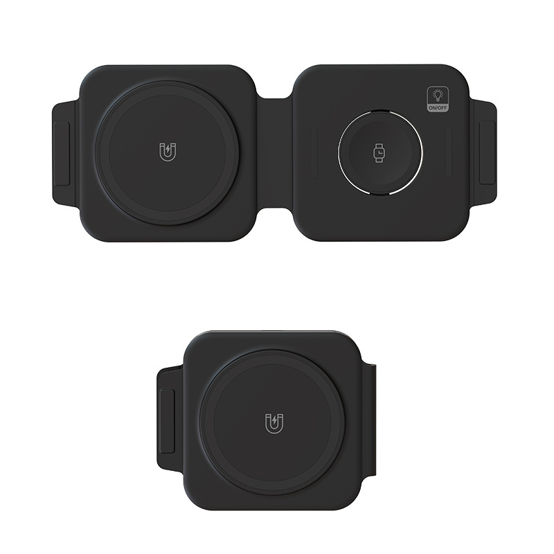 Cargador inalámbrico plegable tres en uno para teléfono móvil, adecuado para Huawei Apple Watch Magsafe, carga inalámbrica magnética