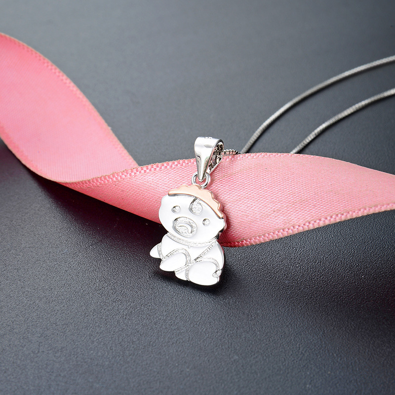 Jiaojia S925 plata esterlina colgante bebé nicho de diseño de color separado colgante de plata galvanizado un colgante de cabello