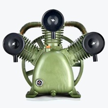 活塞式空压机机头打气泵工业高压款两缸三缸皮带式空气压缩机泵头