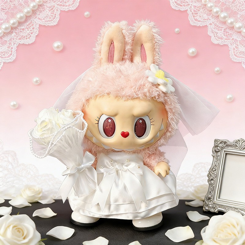 Ropa de muñeca de peluche de vinilo Labubu de 38cm para ropa de muñeca La Bu Time to Chill