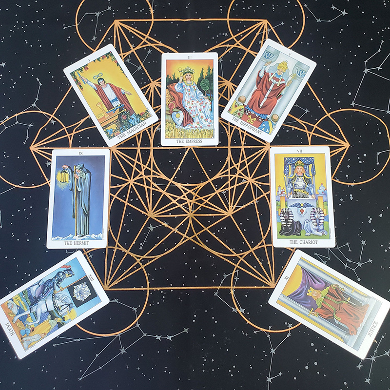 Rider Waite Tarot Oracle Cards Orange Knight Party Game Deck_voghion.com