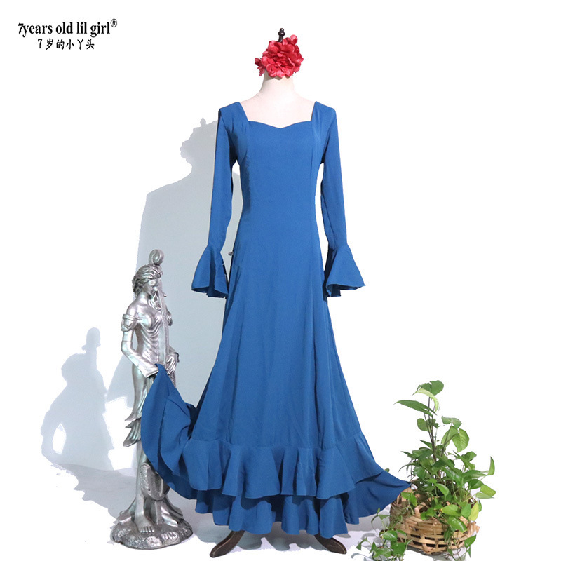 Original Brand Flamenco Spanish Dance Dress Performance Costume Dance Skirt Ene05