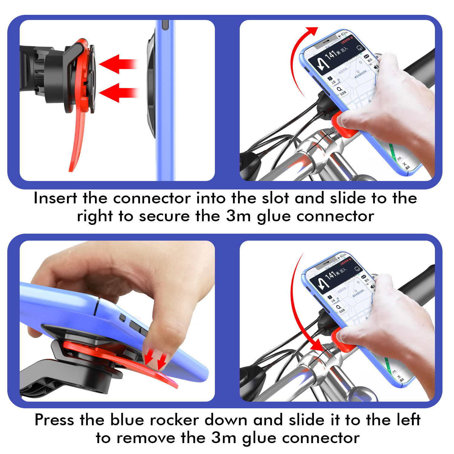 Simple Electric Vehicle Phone Holder, Motorcycle Navigation, Bicycle Riding, Delivery, 360-Degree Rotating Adjustable Holder