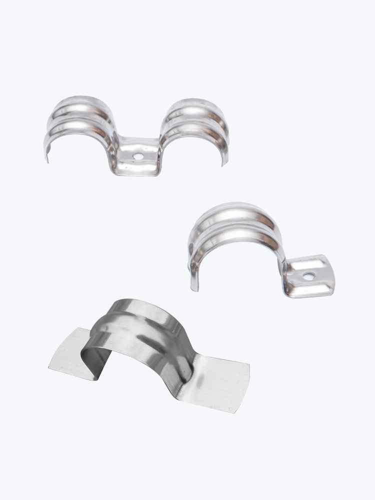 5YA1批发201不锈钢排卡连排半边骑马卡16管卡管夹金属条卡线管水