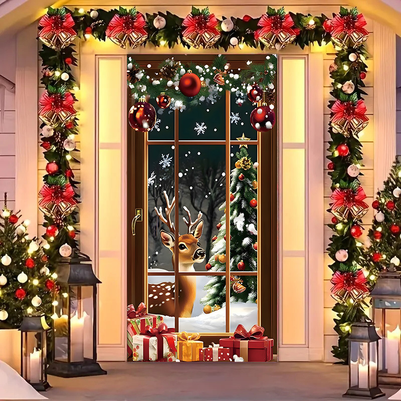Transfronterizos JIT Navidad decoración colgante festivales atmósfera etiqueta de puerta fiesta atmósfera de fondo decoración cubierta de puerta
