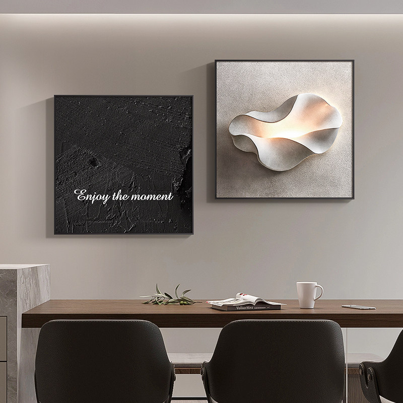 [Personalizado] minimalista italiano sala de estar comedor decoración pintura gris negro arte abstracto colgar pintura de escritorio porche