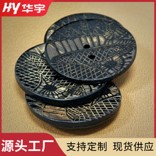 天然木质扣两眼激光印花纽扣服装辅料DIY装饰针织衫木头手缝扣