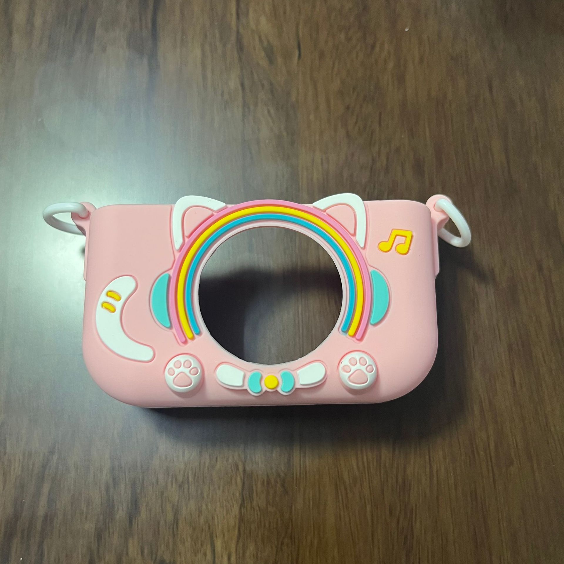 Cámara de niños a través de la cubierta de protección de la pequeña cámara de silicona cubierta de caución de cinturón de colgante mini foto cubierta de goma suave