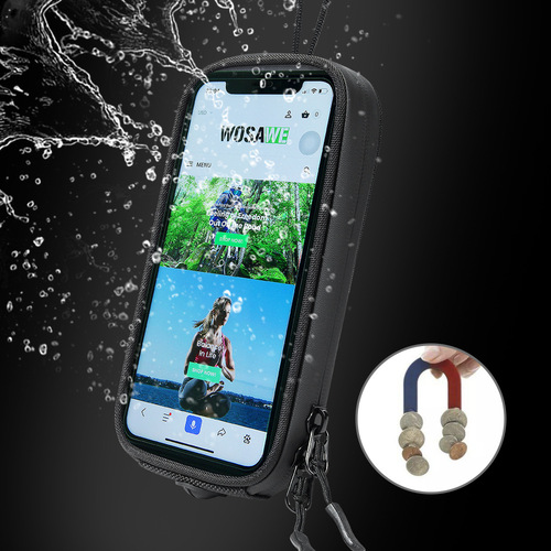 WOSAWE Motorcycle Touch Screen Phone Bag, Self-balancing Scooter Phone Bag, Bicycle Transparent Waterproof Phone Bag