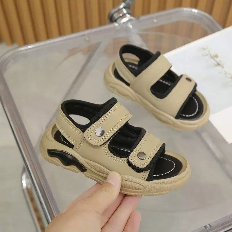 Сандалии для мальчиков, новинка 2025 года, летняя детская пляжная обувь, легкая дышащая детская обувь среднего и большого размера на супермягкой подошве для девочек, противоскользящая