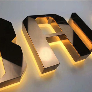 Meishi stainless steel resin word mini word back luminous word outdoor decoration led metal backlight word