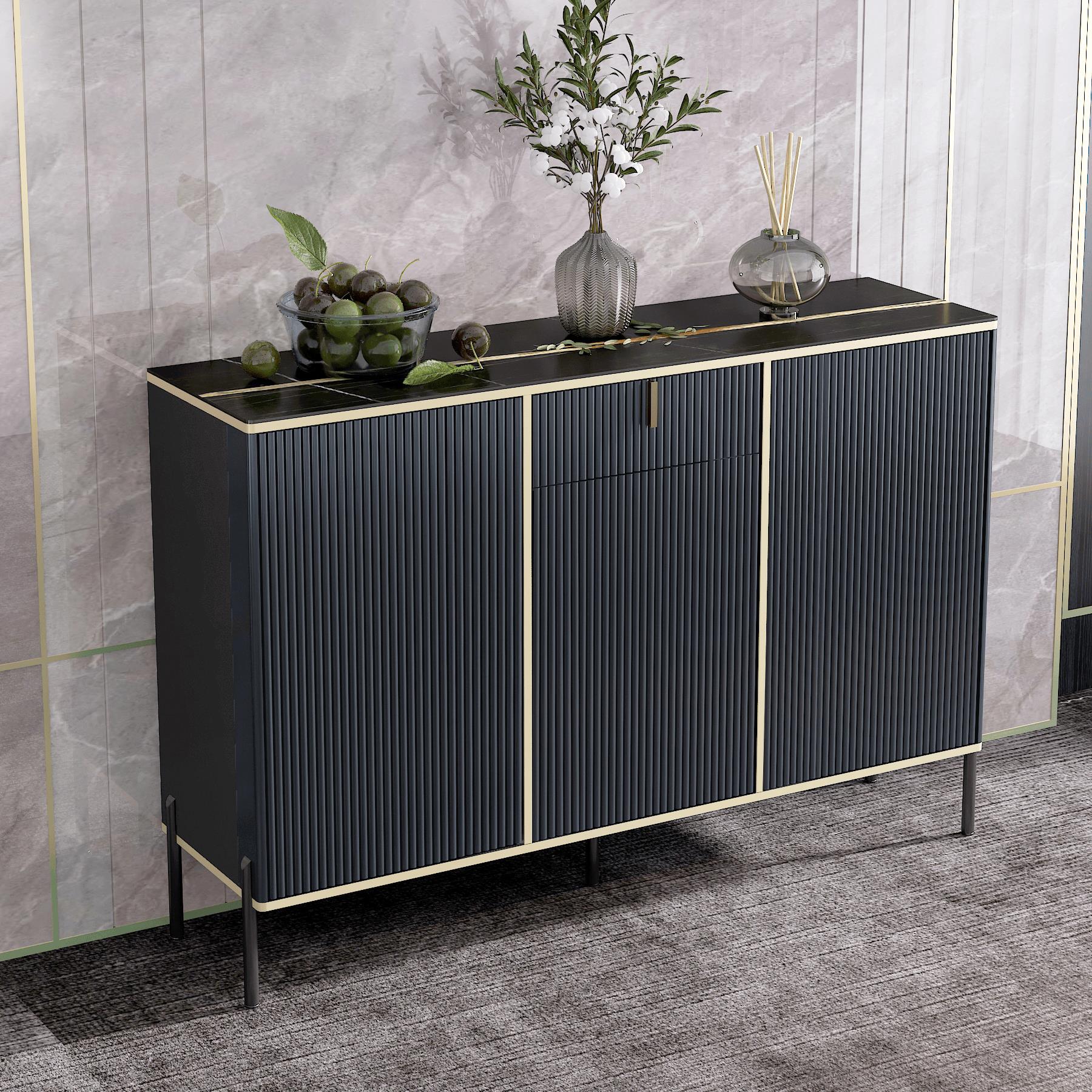 바위 접시 바탕 화면 120 검은 세 문 120*35*95cm