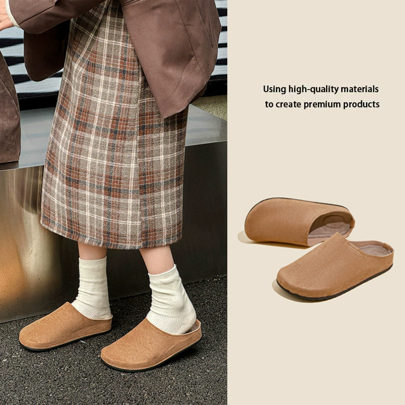 Ретро носить толстую подошвабру 2024 новые тапки Баотоу женские внешние ботинки