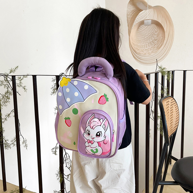 Preescolar lindas niñas mochila transpirable jardín de infantes 3 años de dibujos animados 5 años de edad clase grande mochila ligera para niños