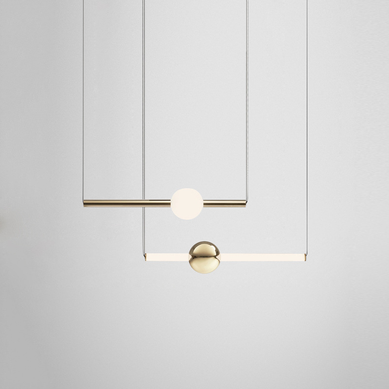 Casa de lámpara de cama combinada luminosa simple dormitorio comedor esfera de luz diseñador de casa modelo moderna