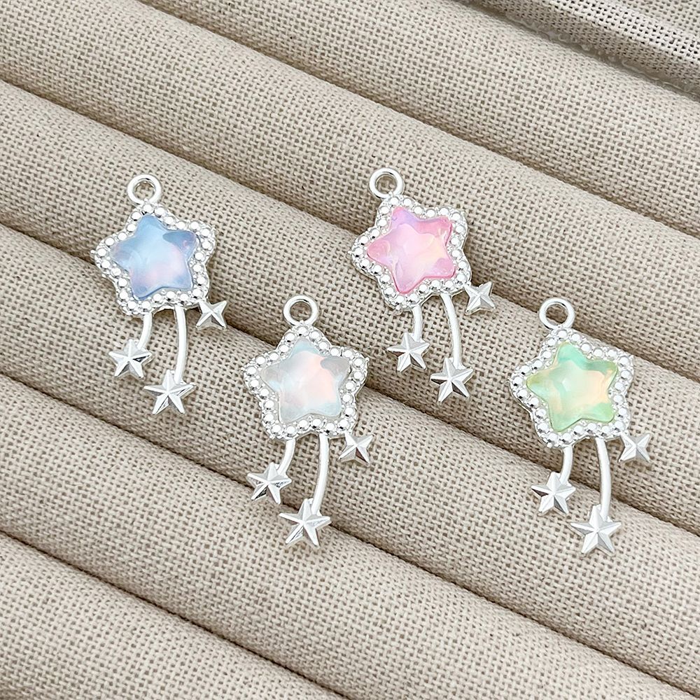 幻彩五角星蝴蝶结蜻蜓流苏吊坠配件DIY手链项链手工饰品材料配件