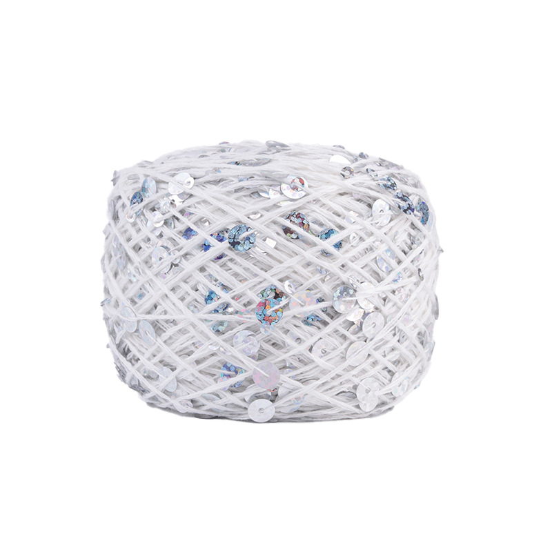 50g algodón lentejuelas hilo 3mm + 6mm peinado tamaño de lujo lentejuelas mano hilo tejer precio al por mayor