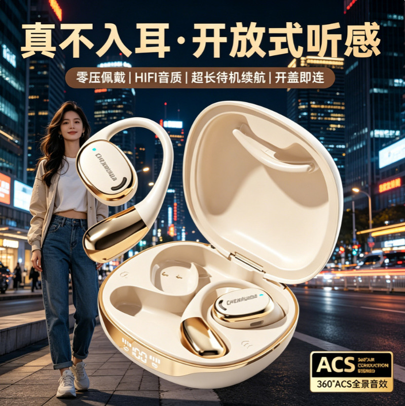 E-Commerce Hot-Selling Tiktok Non-In-Ear Bluetooth Earphones, Factory New Model, Gaming Cross-Border Earphones, Sports Wholesale Ear-Hook Style