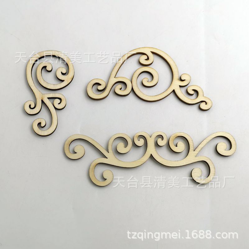 6.1-11.4cm mezclado 3 estilos de rejas de ventana huecas colgantes de hoja de madera decorativos de madera colgantes tallados huecos 8 paquetes