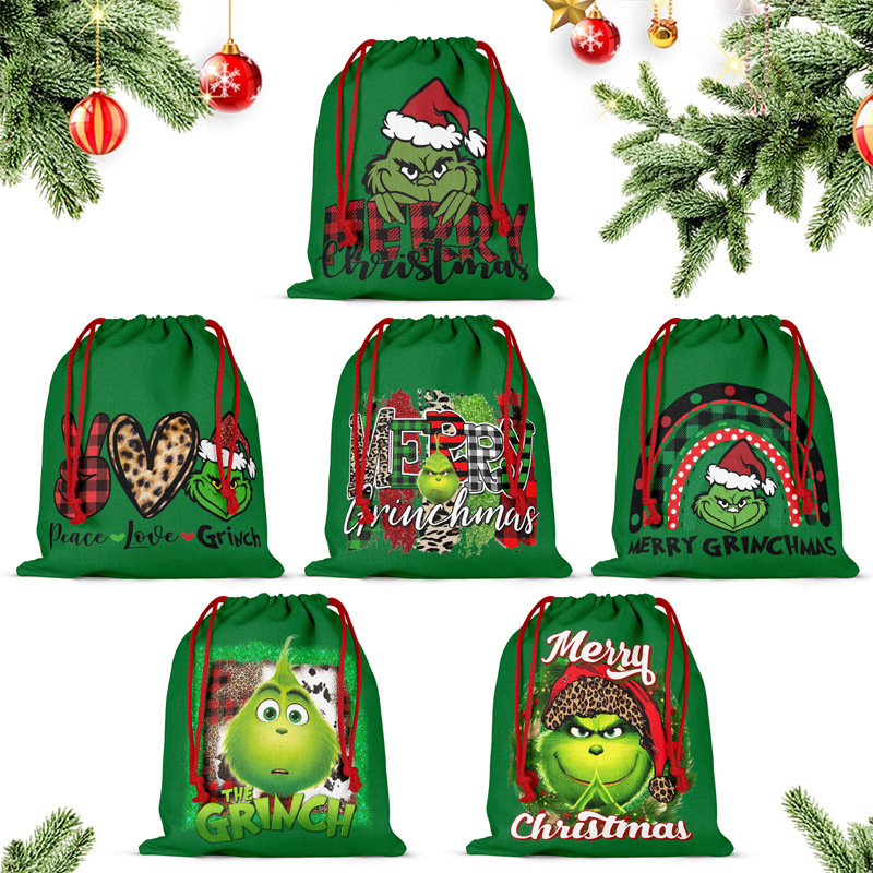 Christmas Cartoon Style Cartoon Character Letter Cloth Party Festival Gift Bags display picture 1