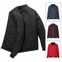 2021冬季新款男士棒球领外套大码纯色棉服保暖青年夹克男百搭男装