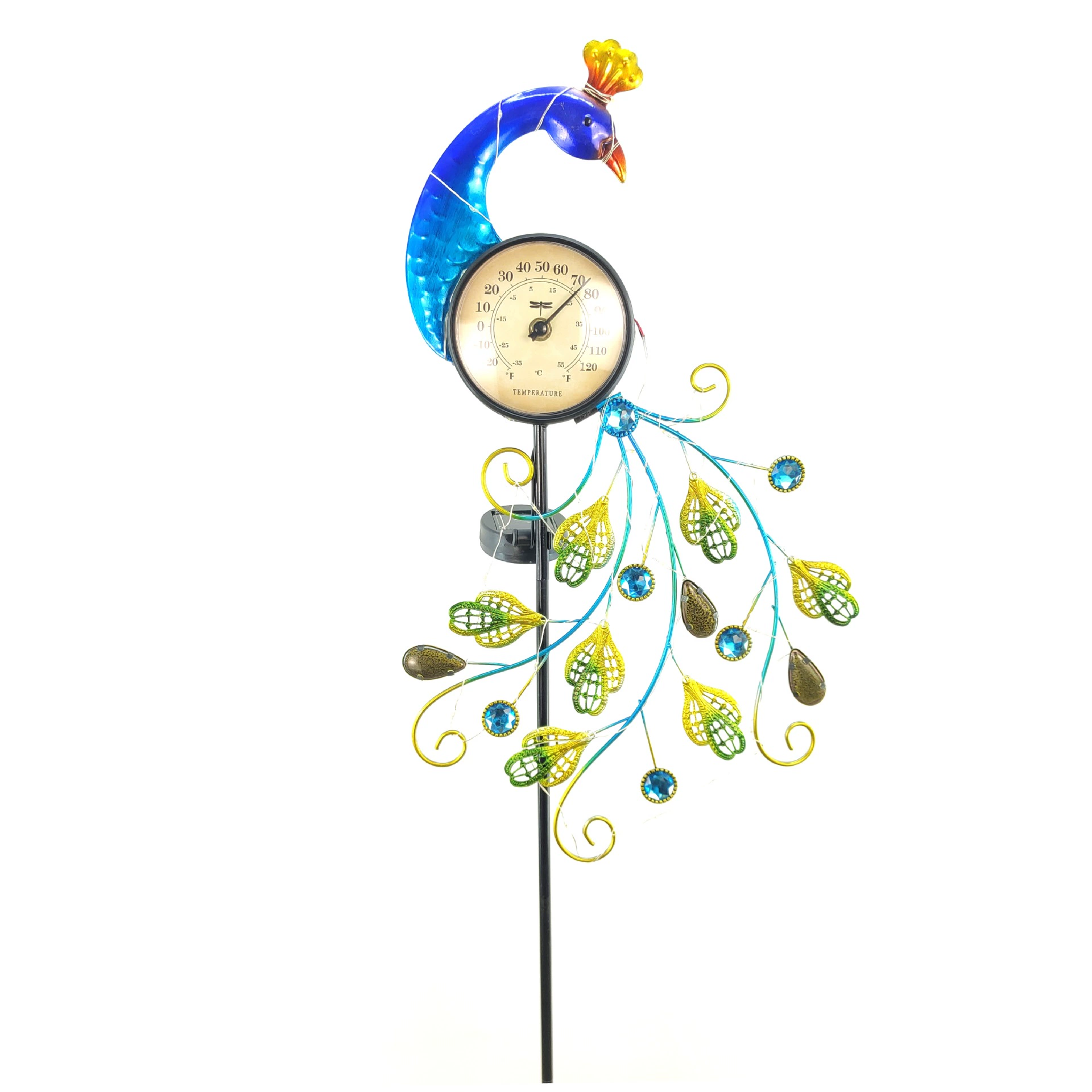 Солнечная лампа павлина термометр акриловое алмазное перо обмотка линии лампы павлина уличная Солнечная садовая лампа