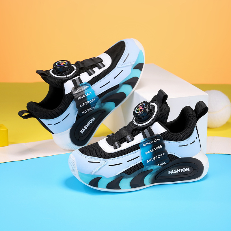 Calzado deportivo para niños, niños y niñas 2025 primavera y otoño nuevo estilo malla transpirable para niños grandes y niñas zapatillas de moda antideslizantes