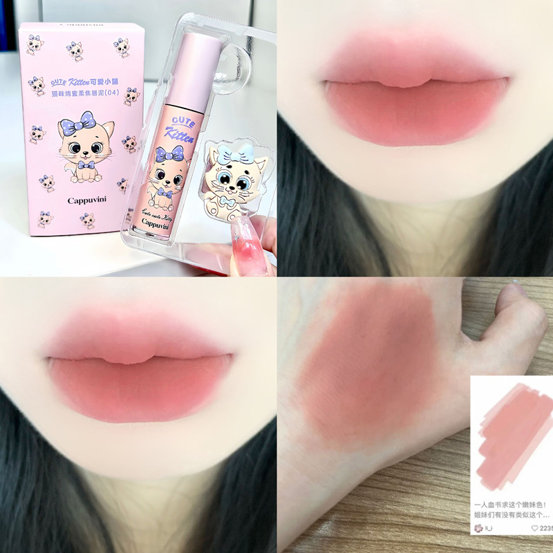 Cappuvini gato suave crema de labios suave crema de labios de verano brillante brillo de labios baratos estudiantes