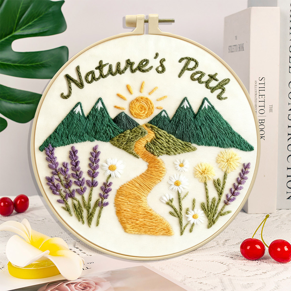 Transfronterizos originales frescos paquetes de materiales de bordado natural camino diy bordado a mano para principiantes adornos creativos