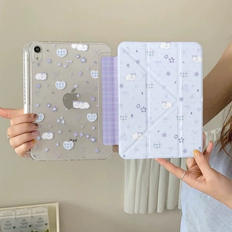 Y-Fold Purple Star Sheep iPad Air6 Protective Case Apple 10Th Generation Acrylic Tablet Protective Case 10.9 Inch 5